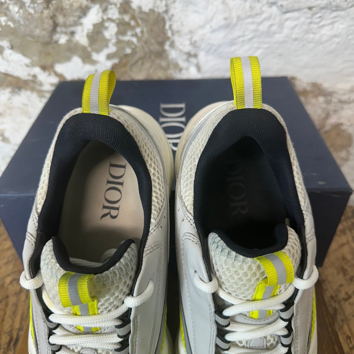 Dior B22 Grey White Yellow Sneaker Sz 11 (44)