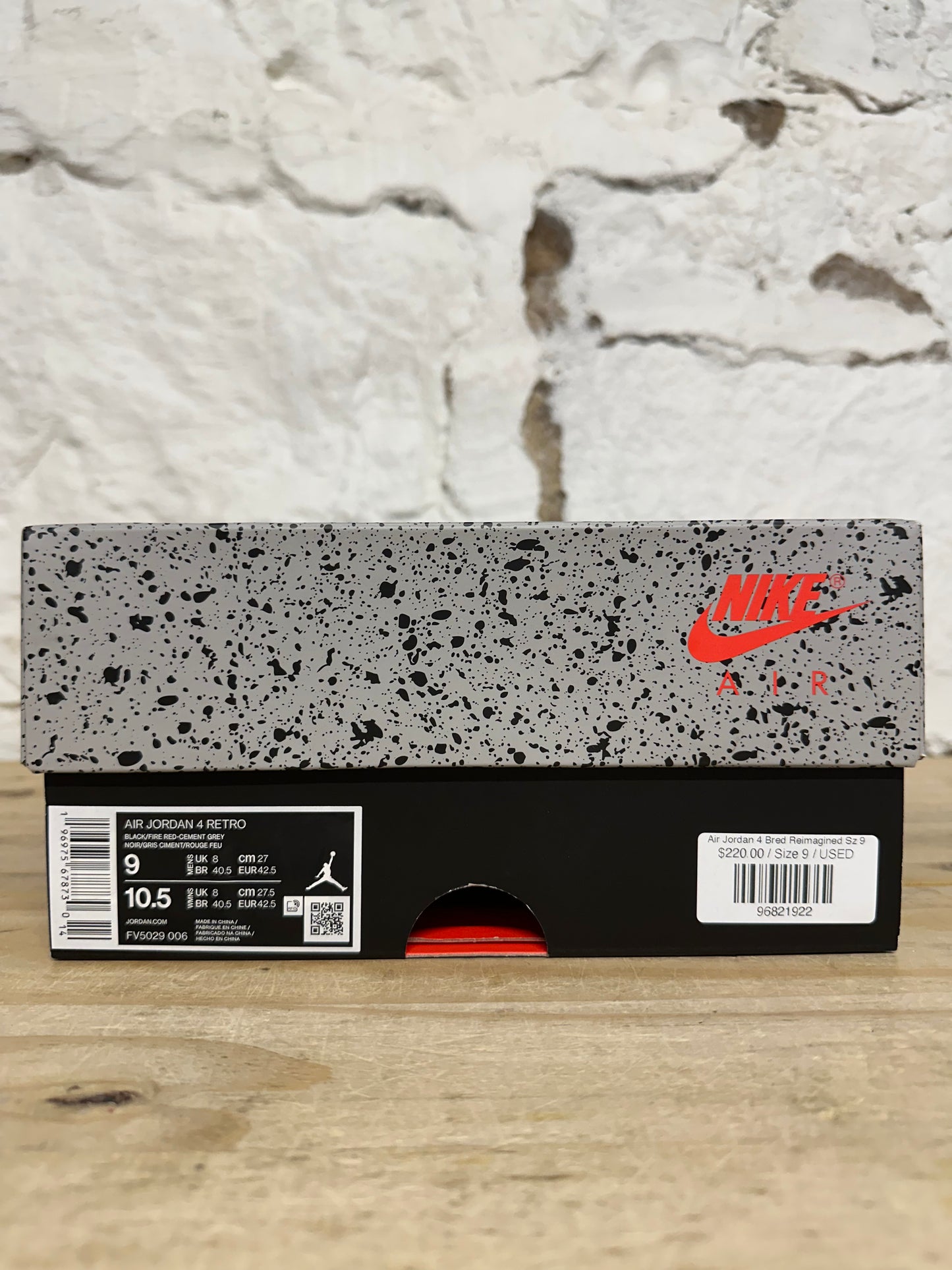 Air Jordan 4 Bred Reimagined Sz 9