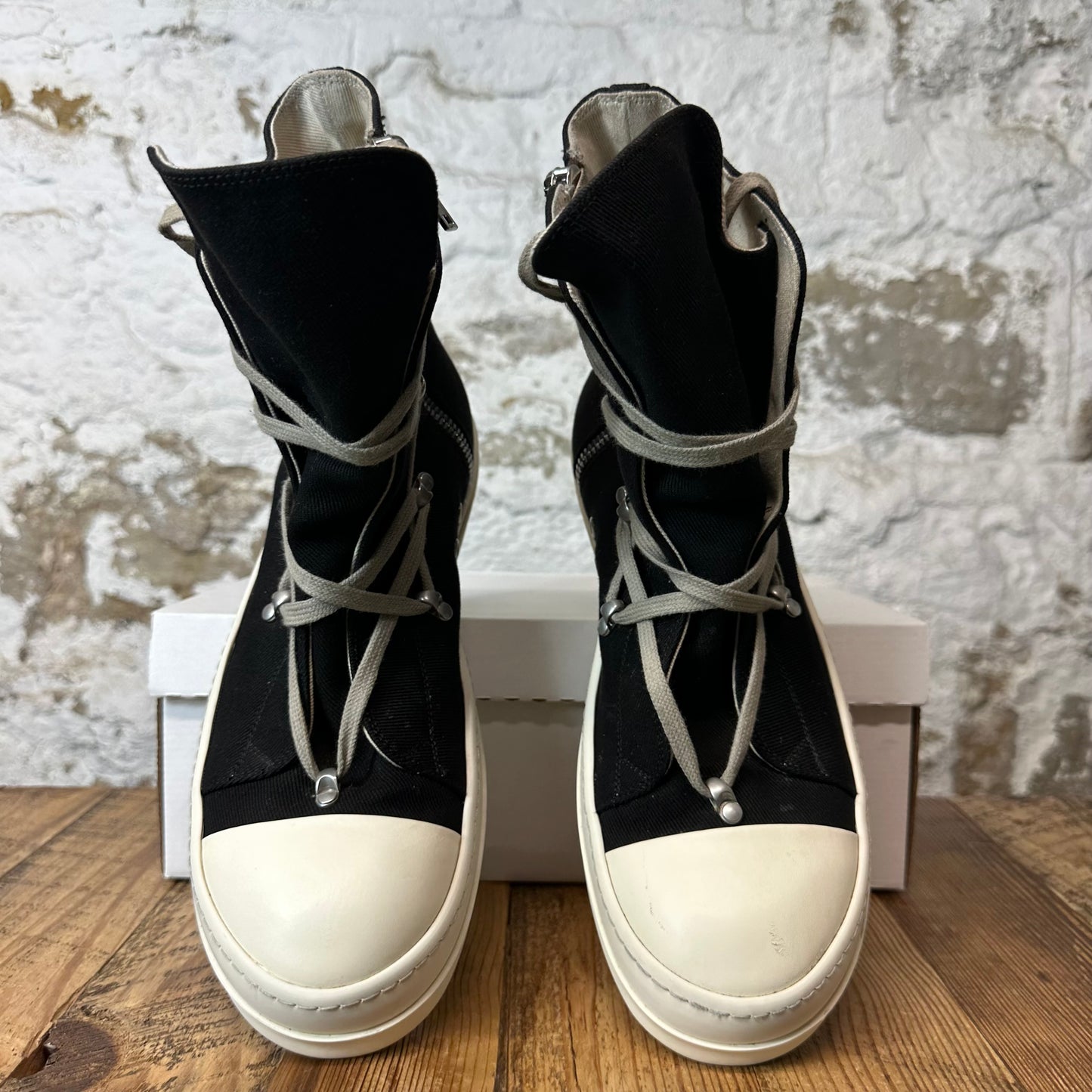 Rick Owens High Hexa Lace Black Milk Sneaker Sz 11 (44)