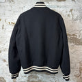 Off White Felt W Black Varsity Jacket Sz L