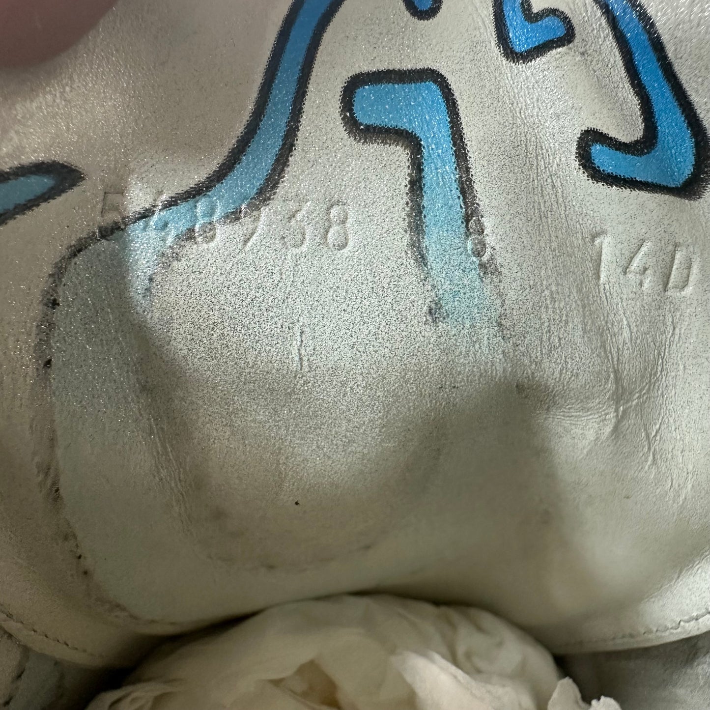 Gucci Blue GG Monogram Silver Ace Sneaker Sz 8