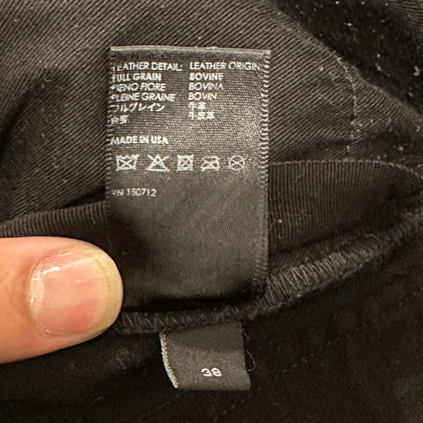 Amiri MX1 Black Leather Black Denim Jeans Sz 38