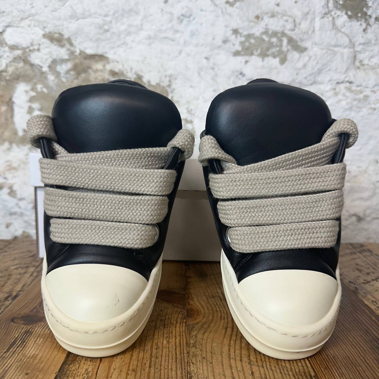 Rick Owens Jumbo Lace Puffer Black Milk Sneaker Sz 4.5 (36) No Box
