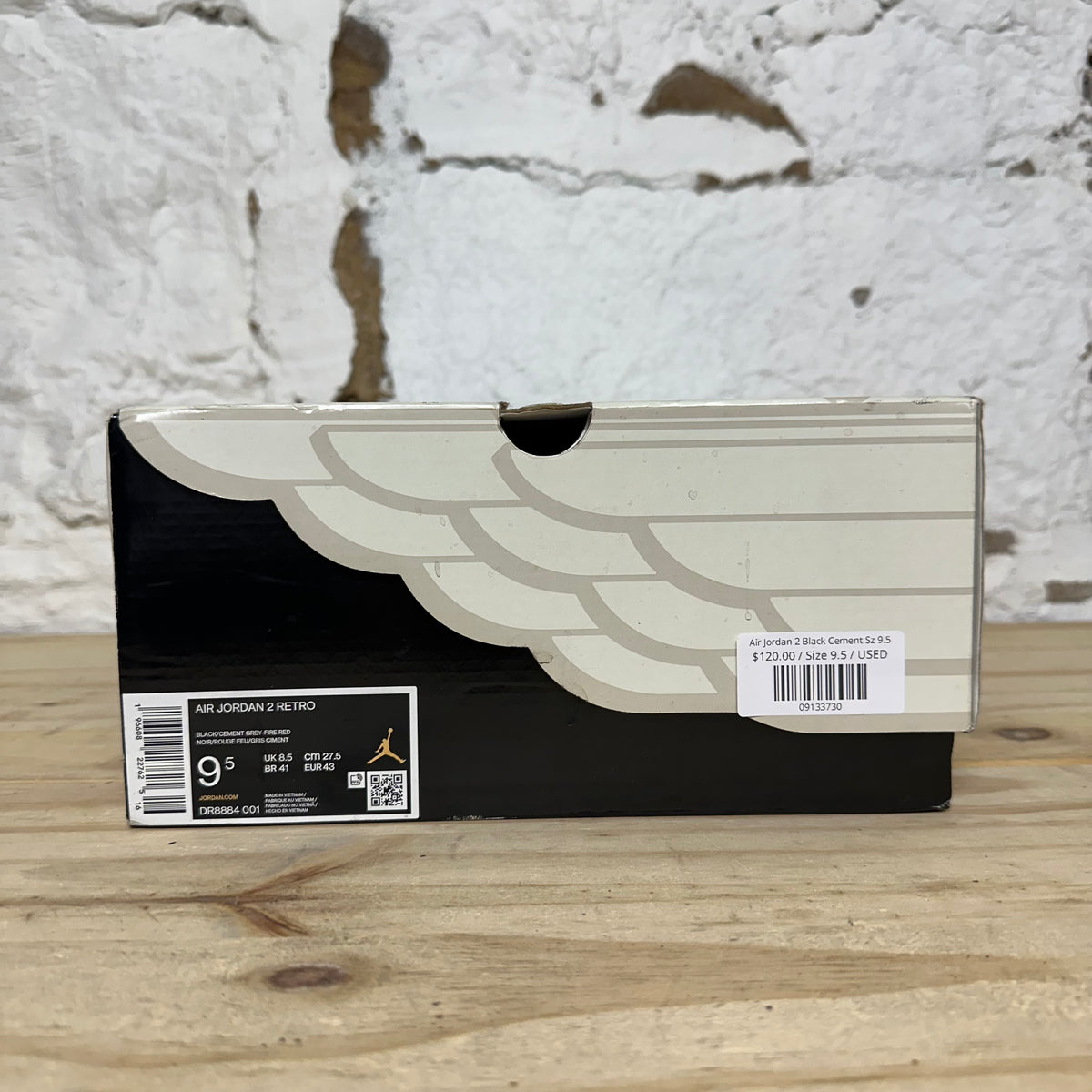 Air Jordan 2 Black Cement Sz 9.5