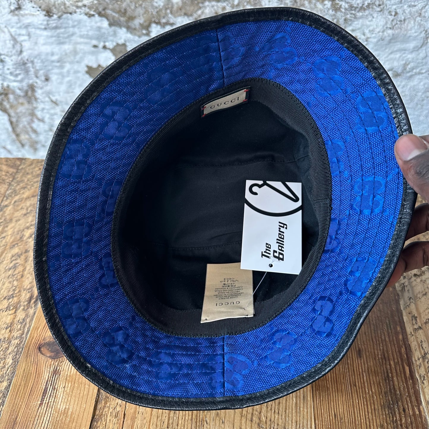Gucci Blue Monogram Bucket Hat