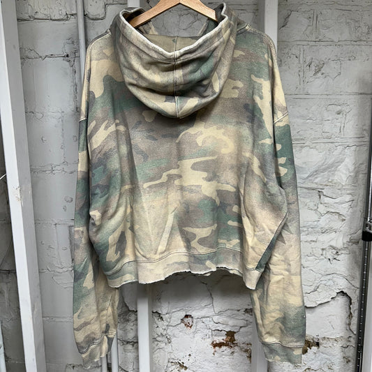 Vale Cheetah Green Camo Zip Up Hoodie Sz L