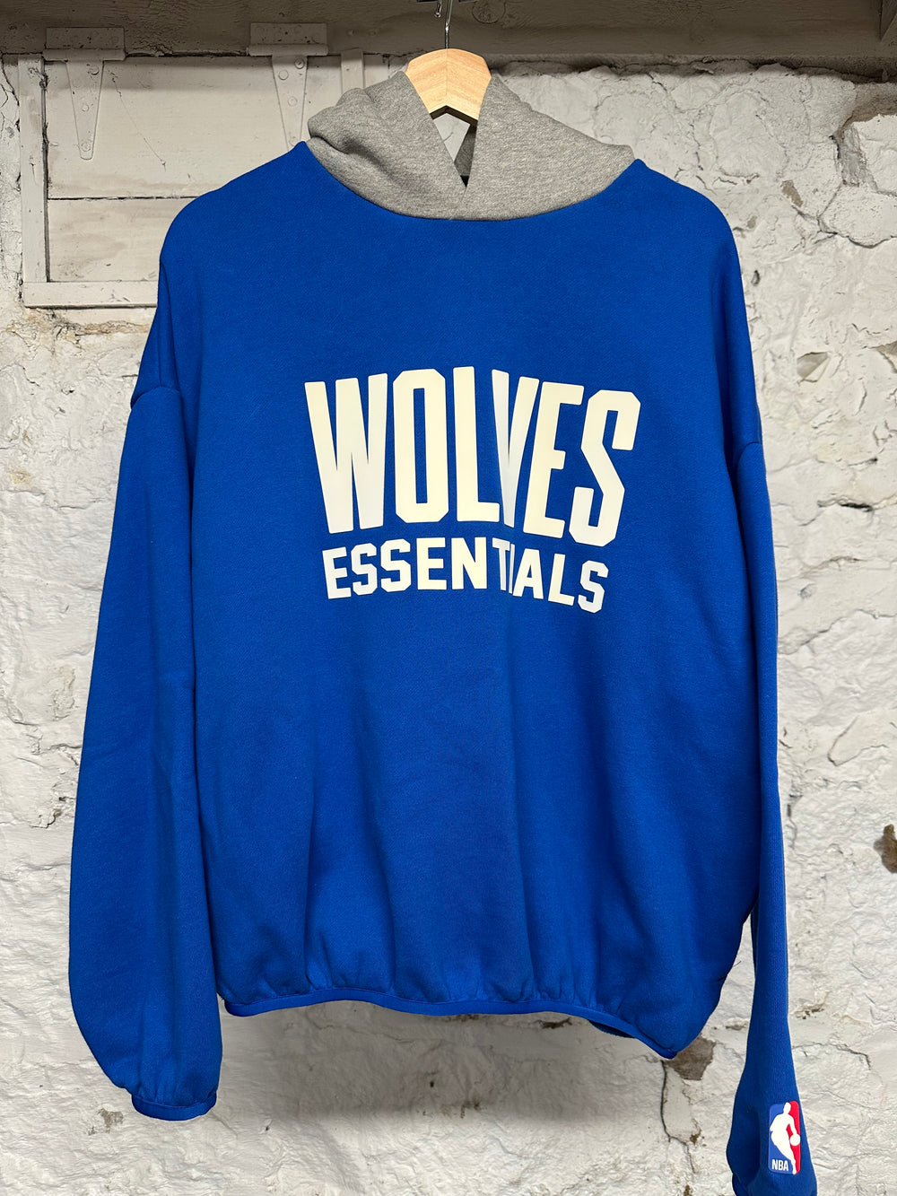 Fear of God Essentials Wolves Blue Hoodie Sz S DS