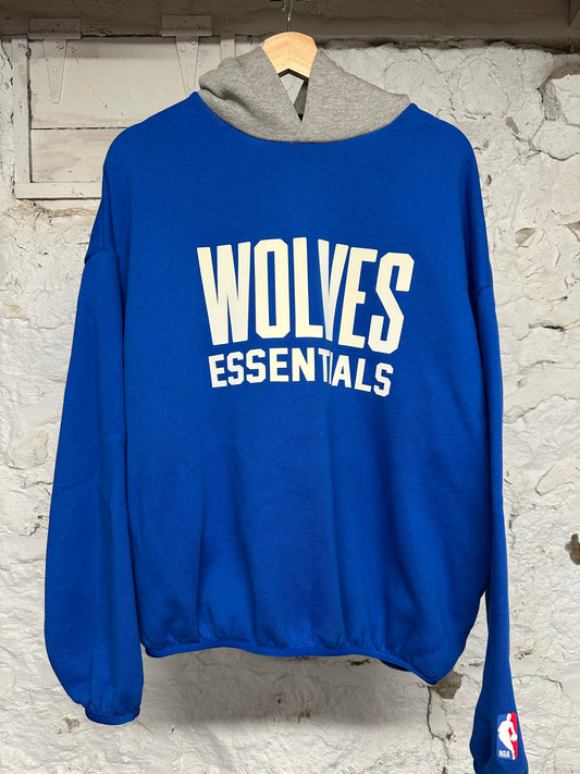 Fear of God Essentials Wolves Blue Hoodie Sz S DS