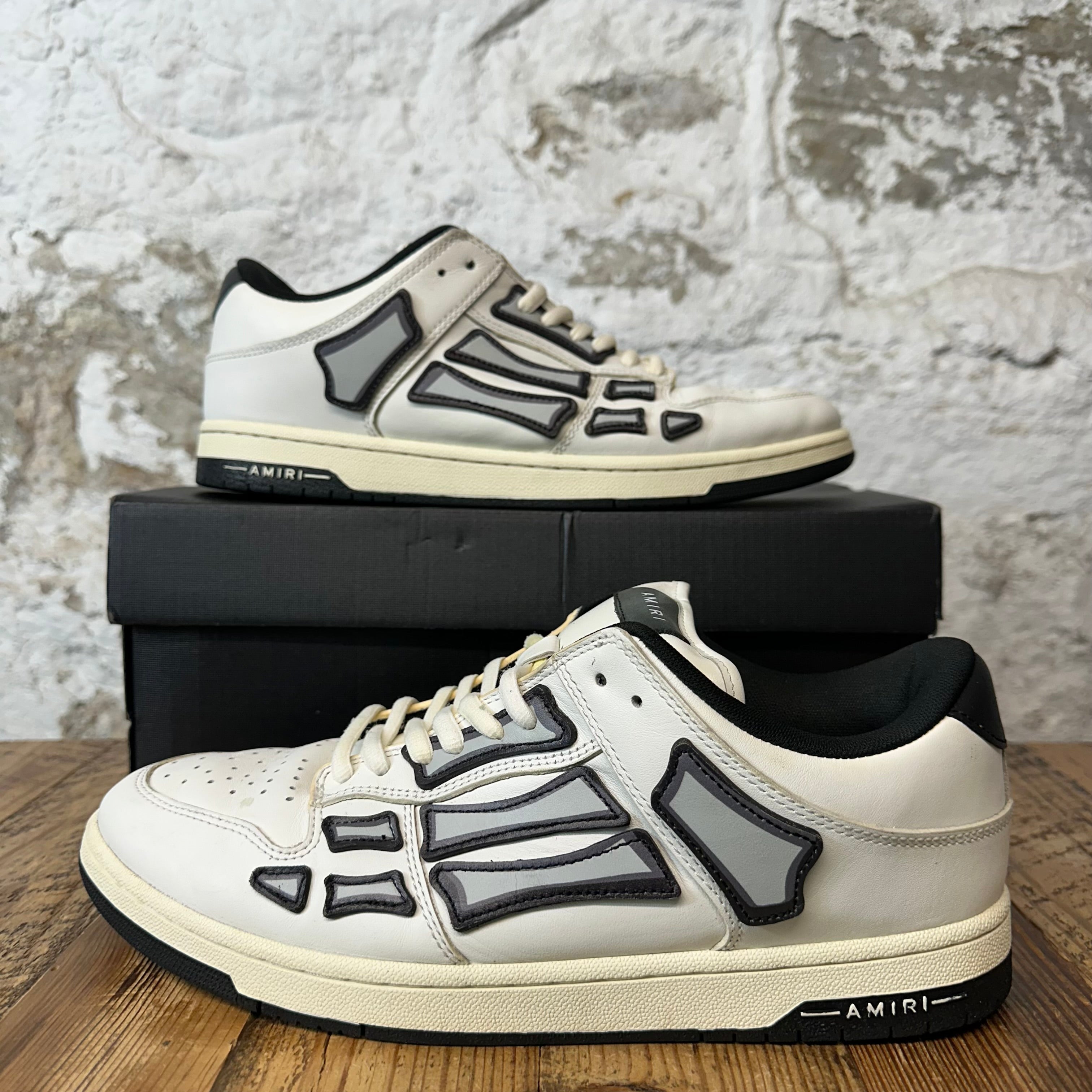 Amiri Grey Black Skeleton White Cream Sneaker Sz 12 (45)