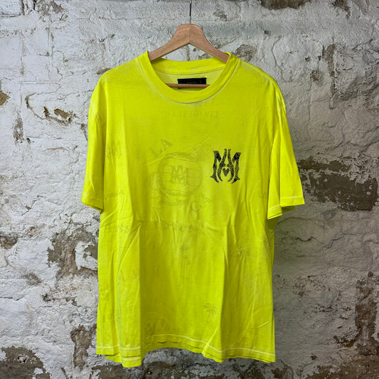 Amiri Black AM T-shirt Yellow Sz L