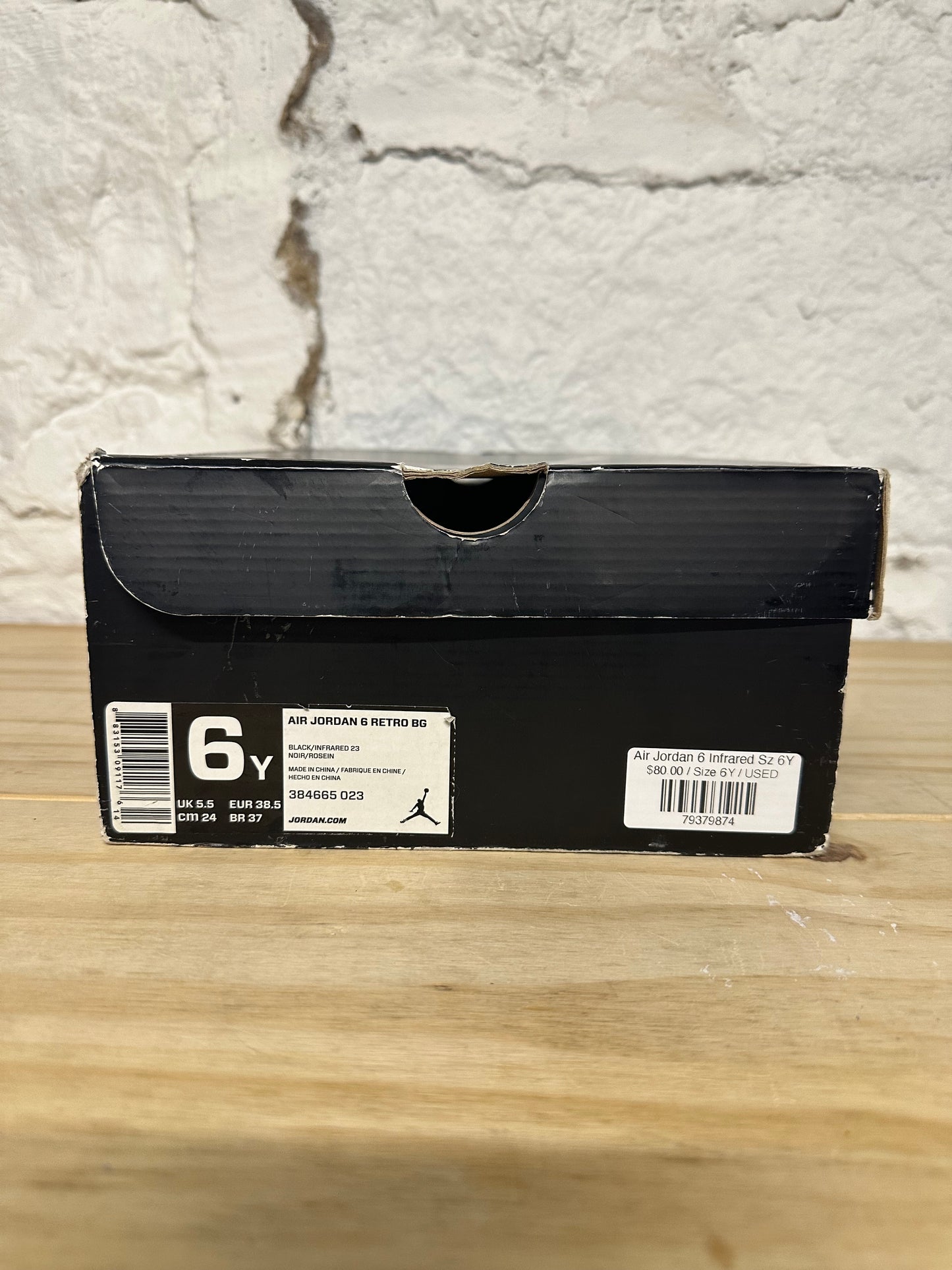 Air Jordan 6 Infrared Black (2014) Sz 6Y