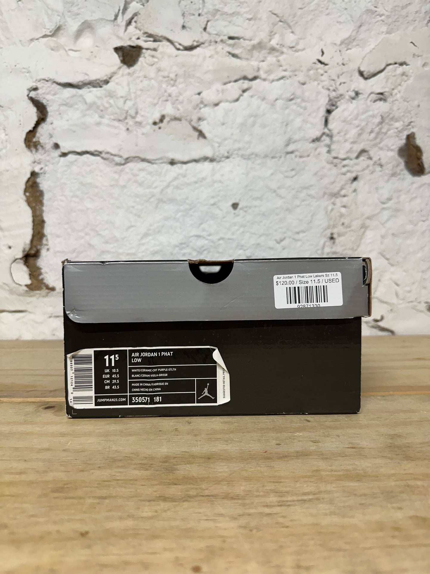 Air Jordan 1 Phat Low Lakers Sz 11.5