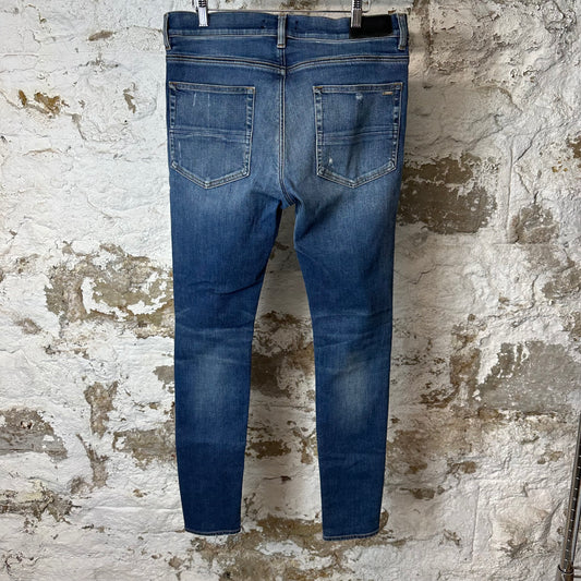 Amiri Knee Hole Dark Blue Denim Jeans Sz 34