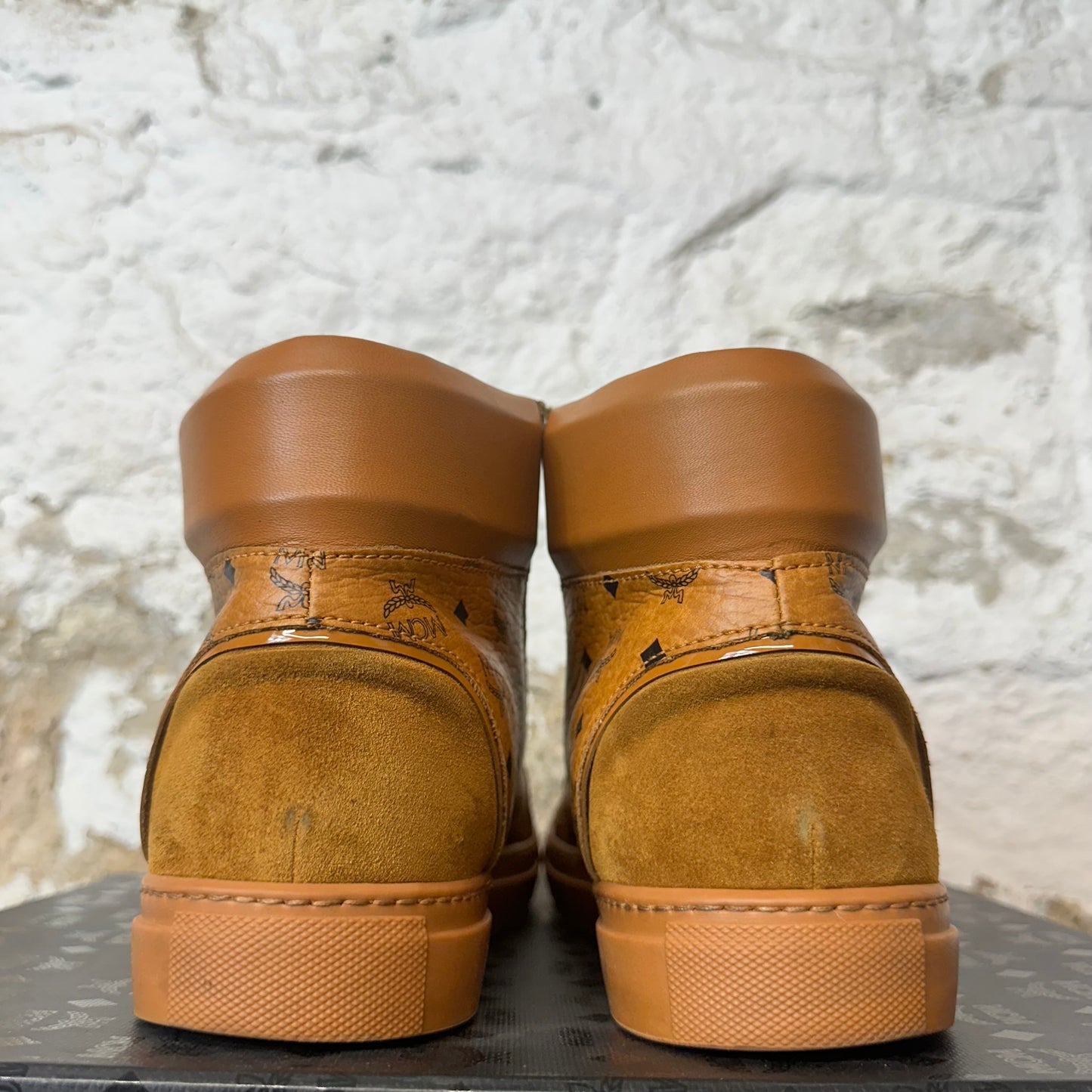 MCM High Brown Monogram Sneaker Sz 10 (43)