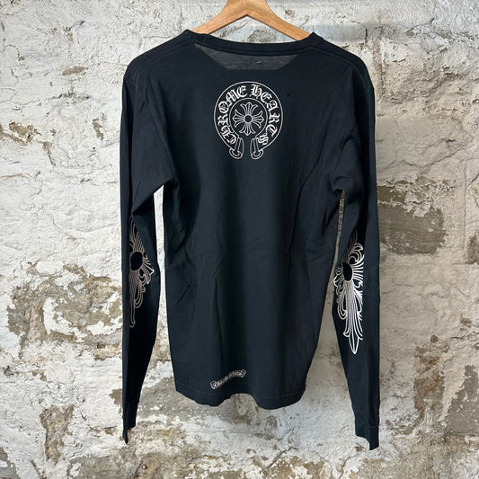 Chrome Hearts Neck Logo L/s Black Sz S (Flawed)