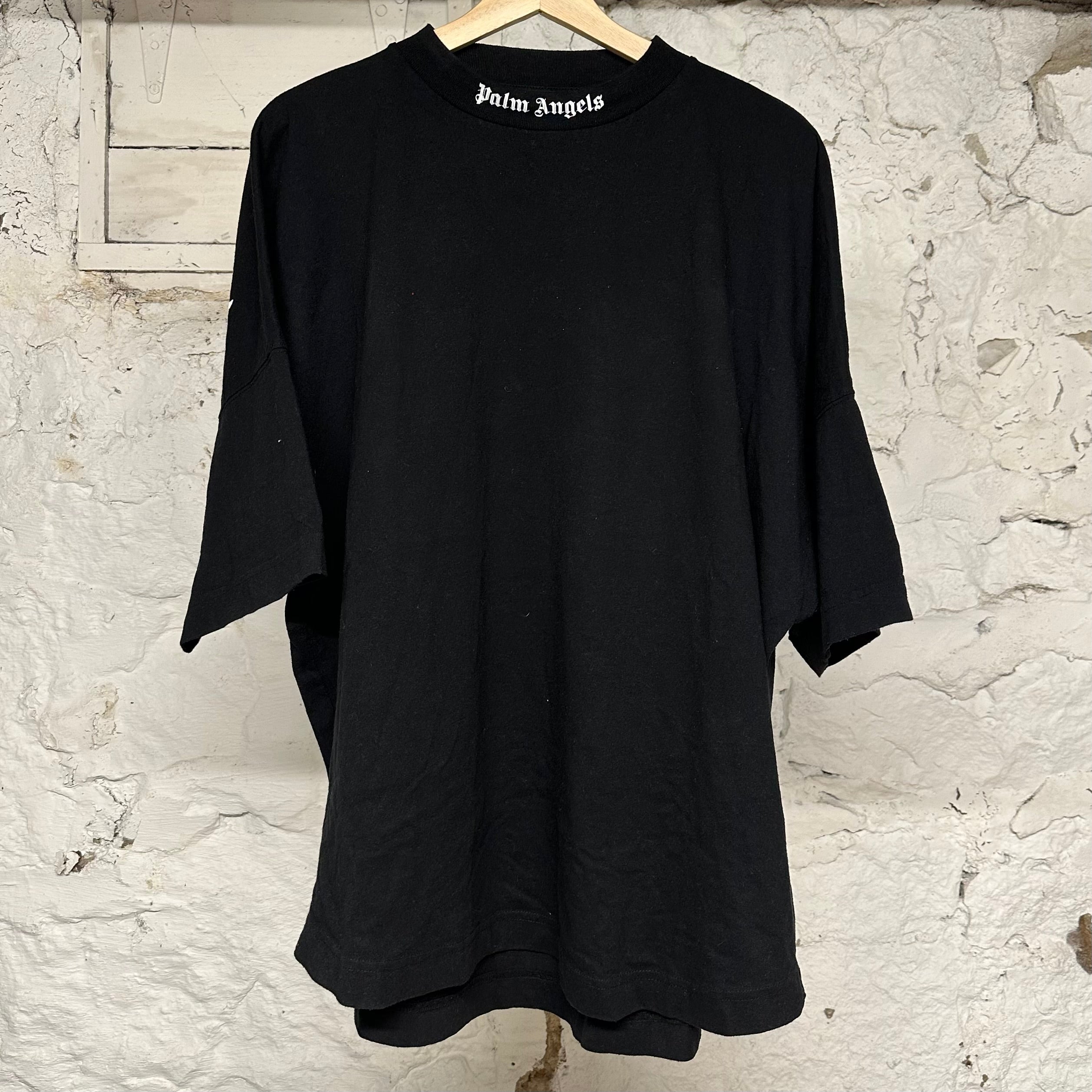 Palm Angels Back Spellout Black T-Shirt Sz M