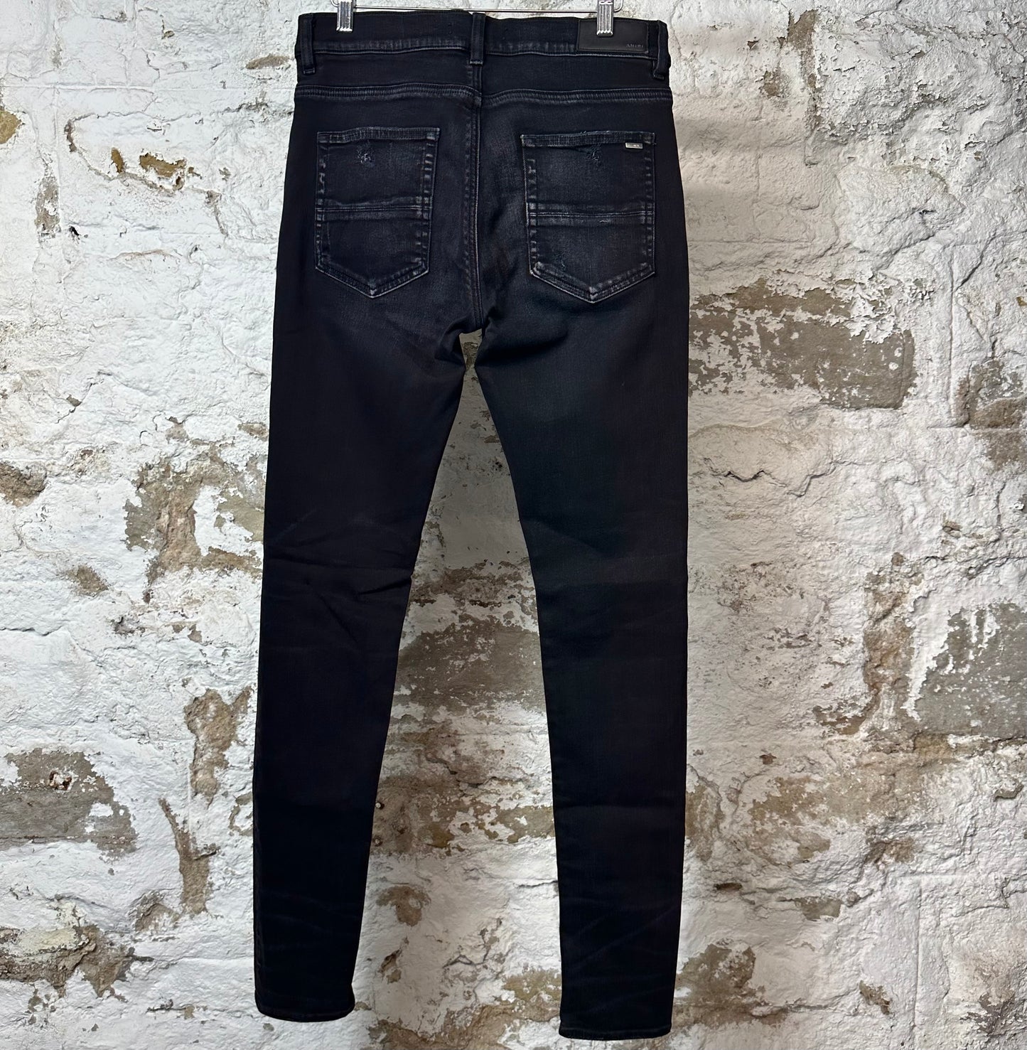 Amiri Plain Black Denim Jeans Sz 31