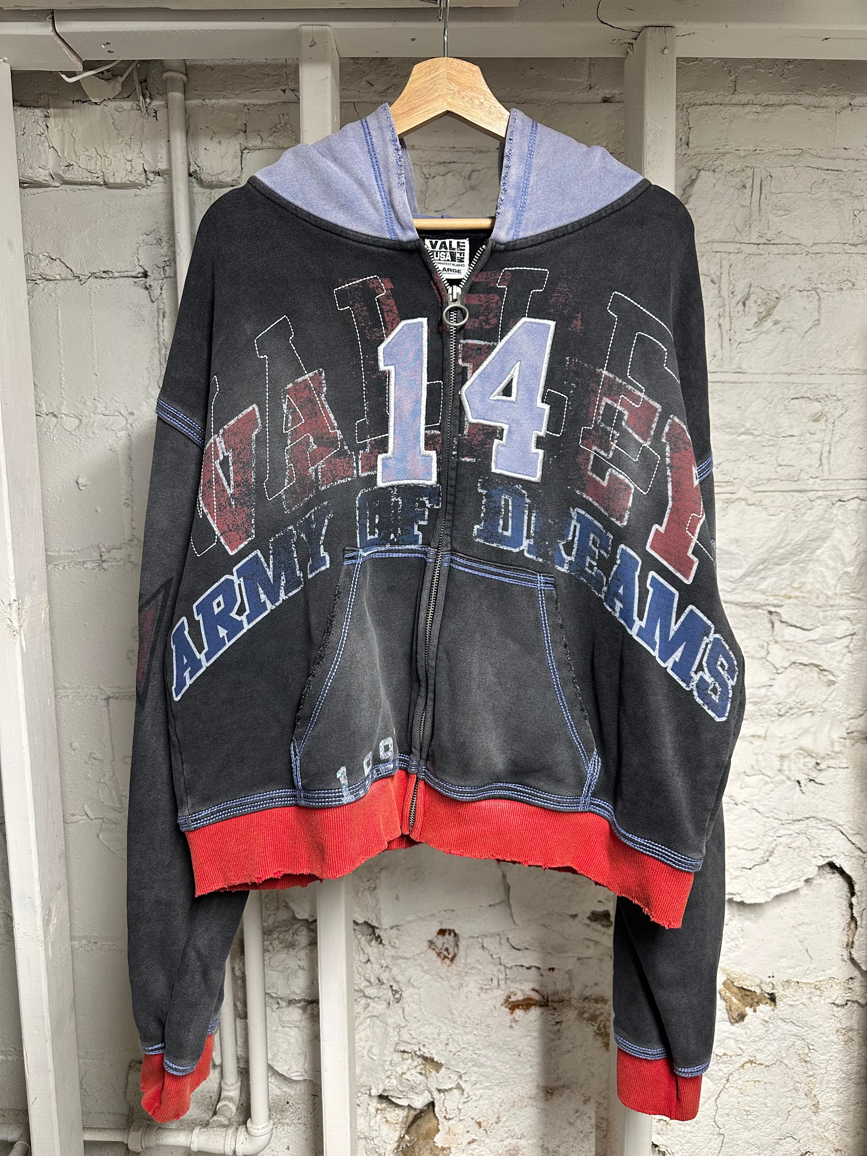 Vale 14 Hoodie Black Zip Up Sz XL