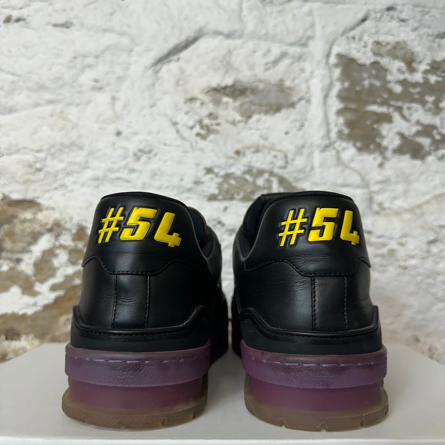 Louis Vuitton Brown Monogram Black Purple Trainer Sneaker Sz 10 (8.5LV) No Box