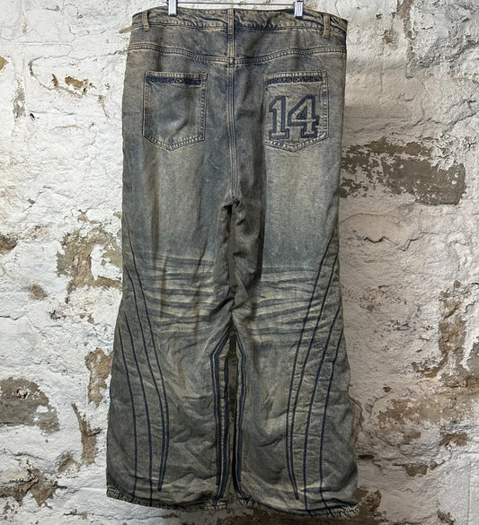 Vale Motorcross Pines Blue Denim Jeans Sz 32