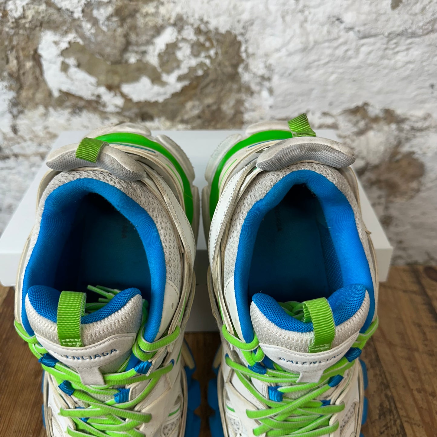 Balenciaga Track Runner White Green Blue Sz 9 (42) No Box