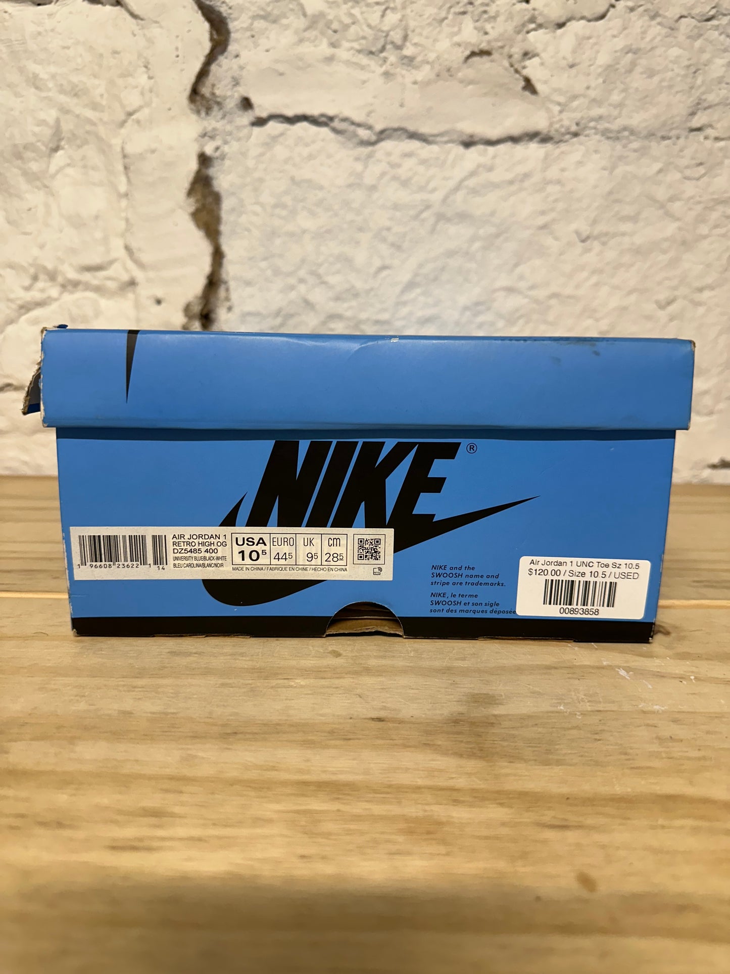 Air Jordan 1 High UNC Toe Sz 10.5