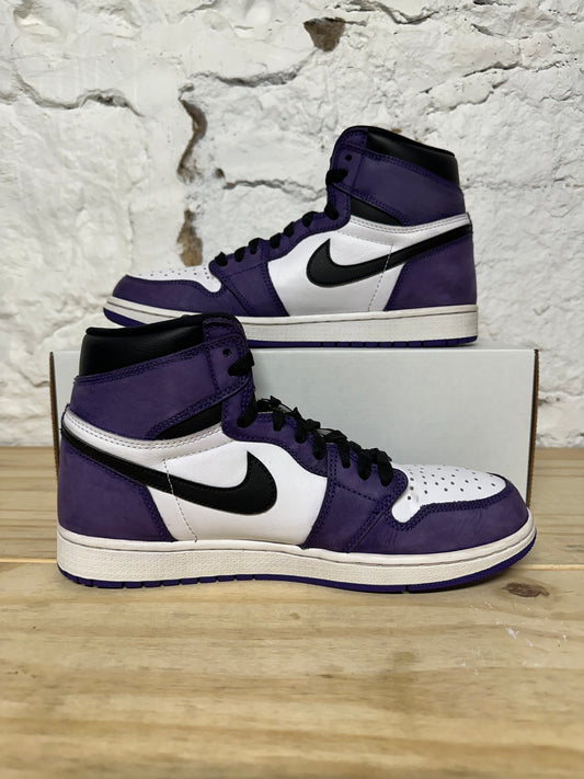 Air Jordan 1 High Court Purple White (Suede) Sz 10