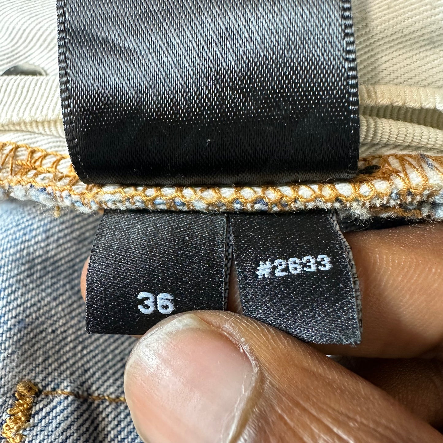 Amiri MX1 Cracked Orange Blue Denim Jeans Sz 36