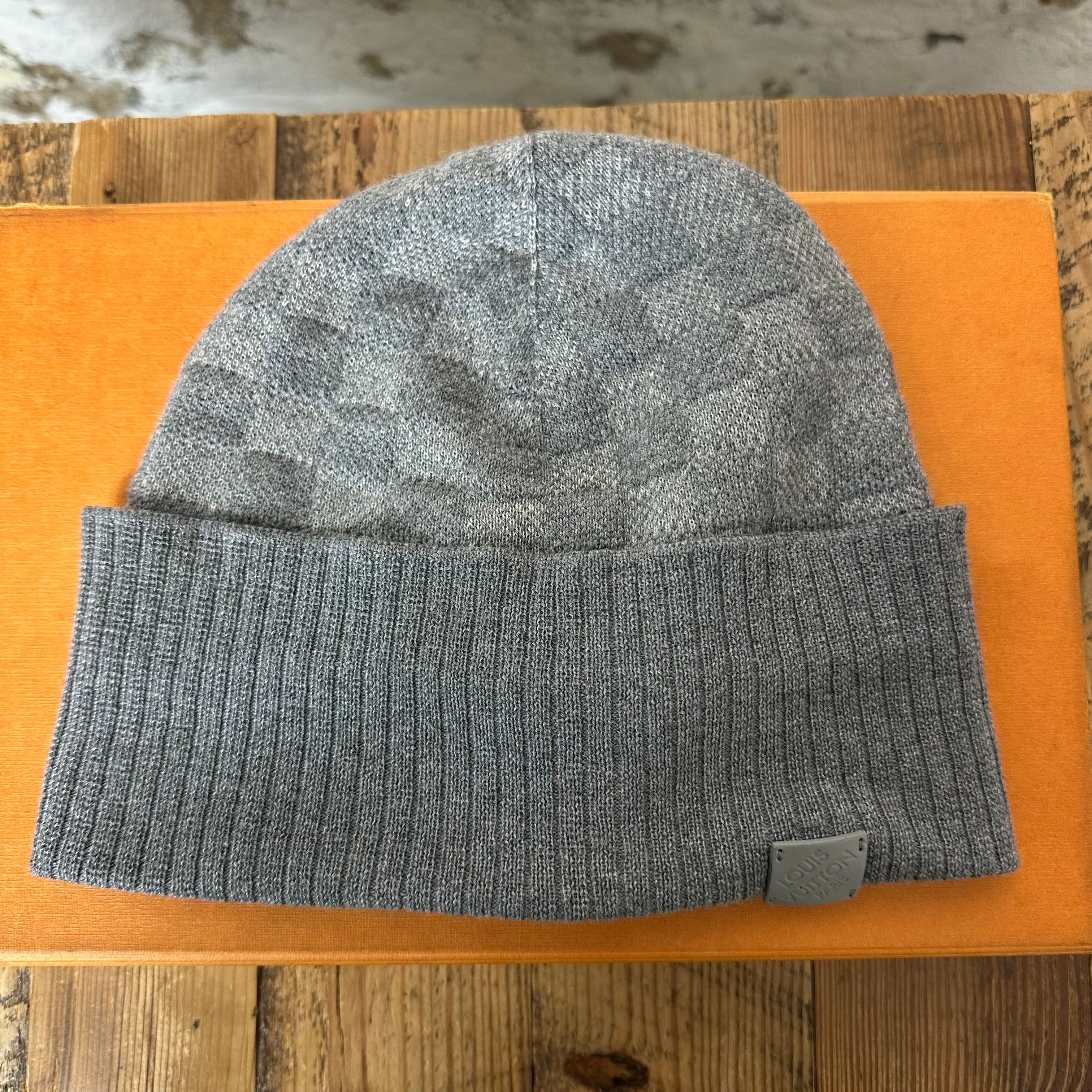Louis Vuitton Grey Damier Beanie W/ Box