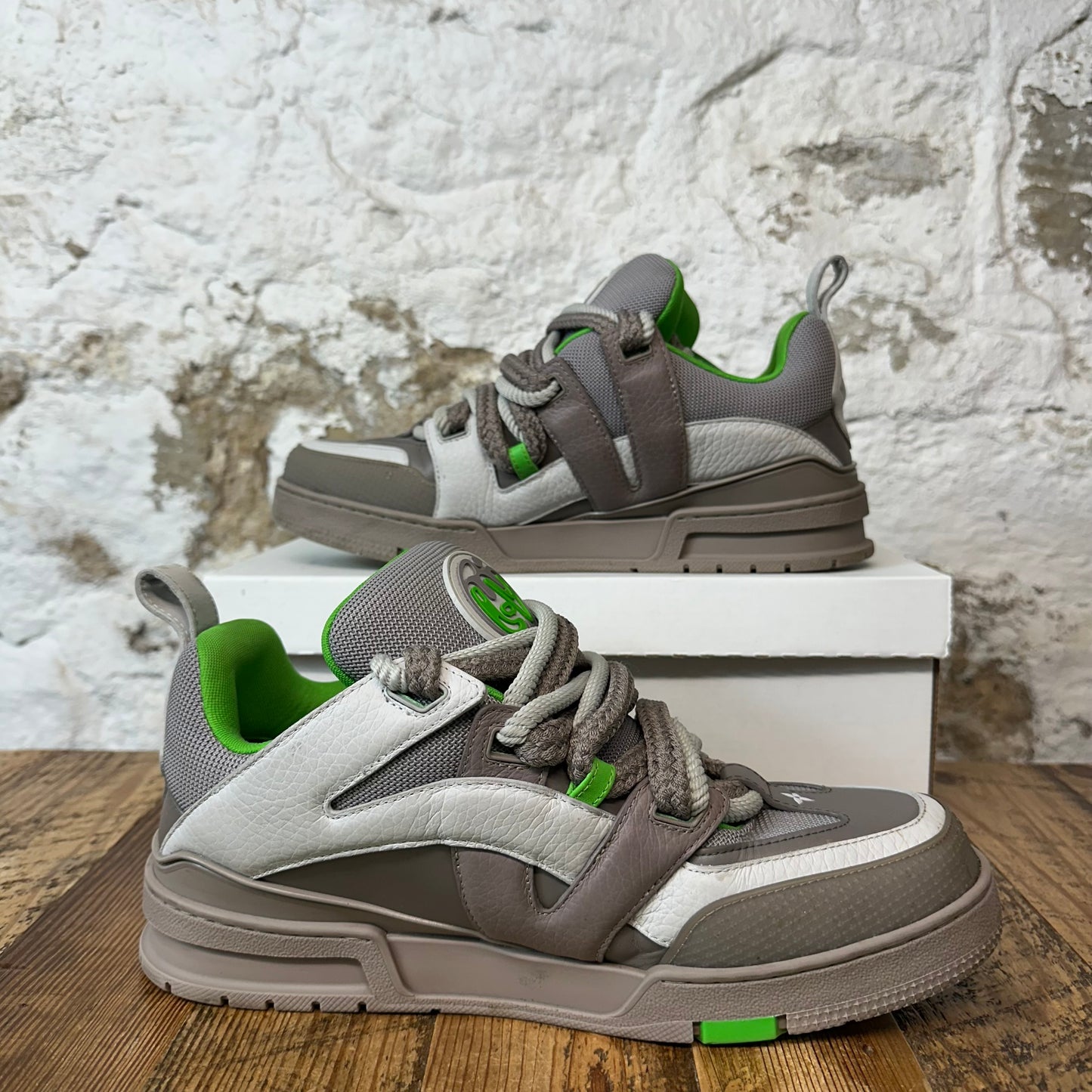 Louis Vuitton Colm Dillane Green Gray Skate Sz 10.5 (9LV) No Box