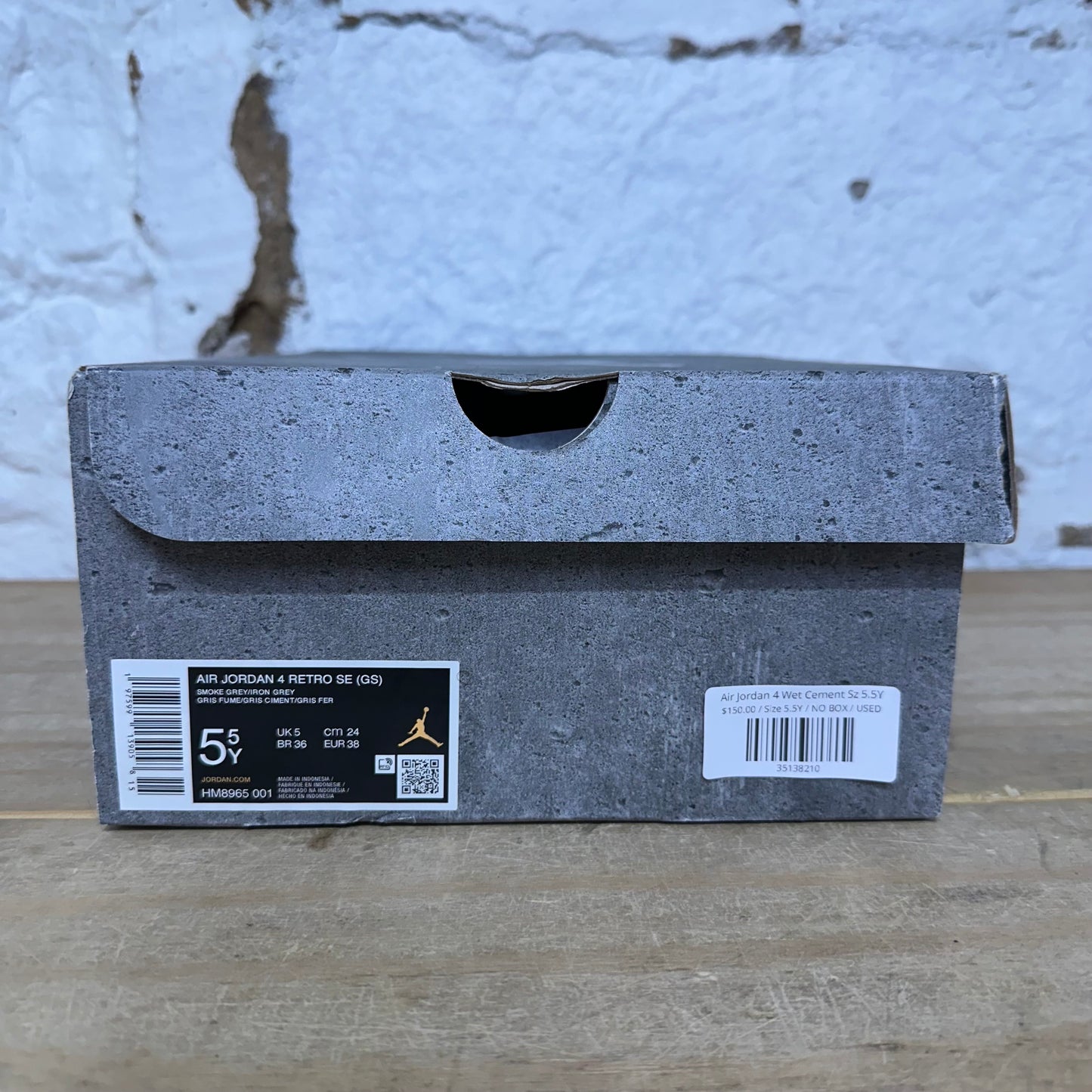 Air Jordan 4 Wet Cement Sz 5.5Y