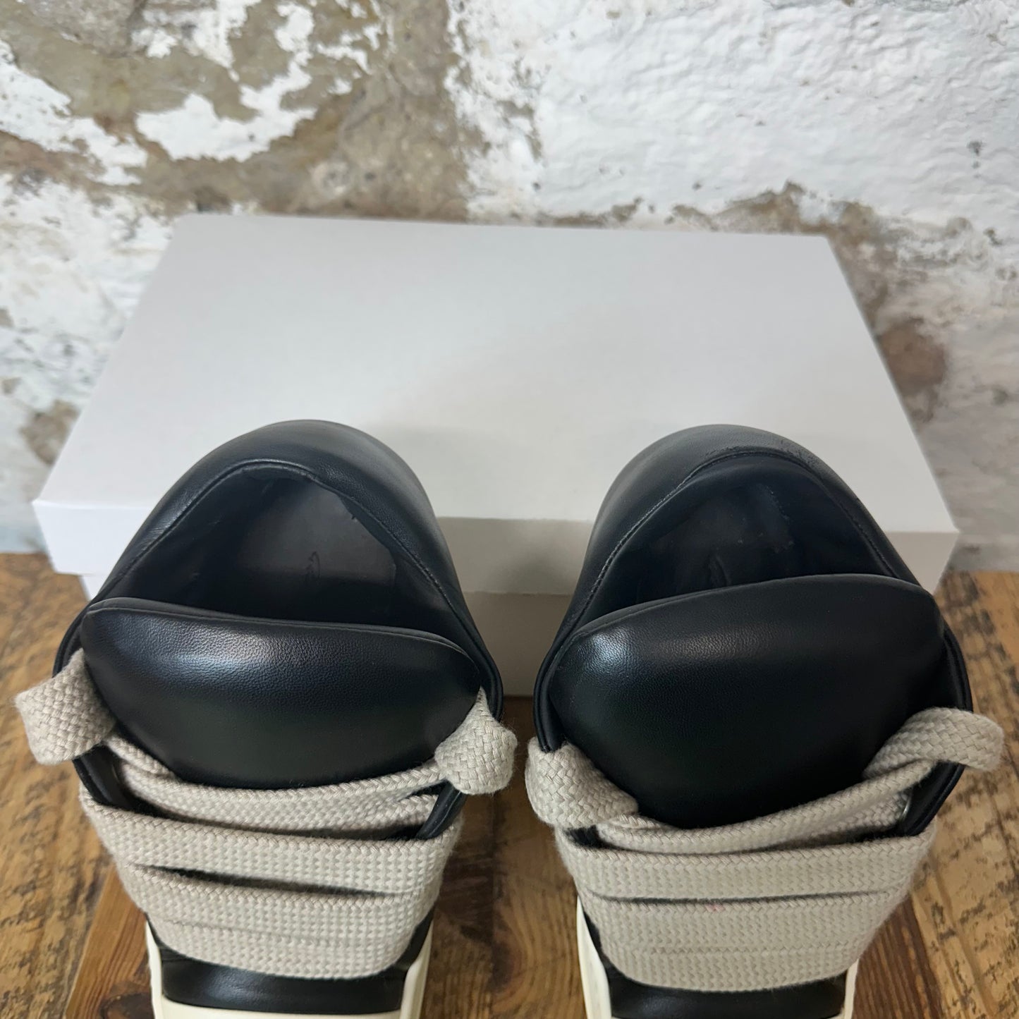 Rick Owens Jumbo Lace Puffer Black Milk Sneaker Sz 4.5 (36) No Box