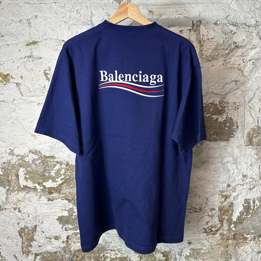 Balenciaga Campaign Oversized T-Shirt Navy Sz S