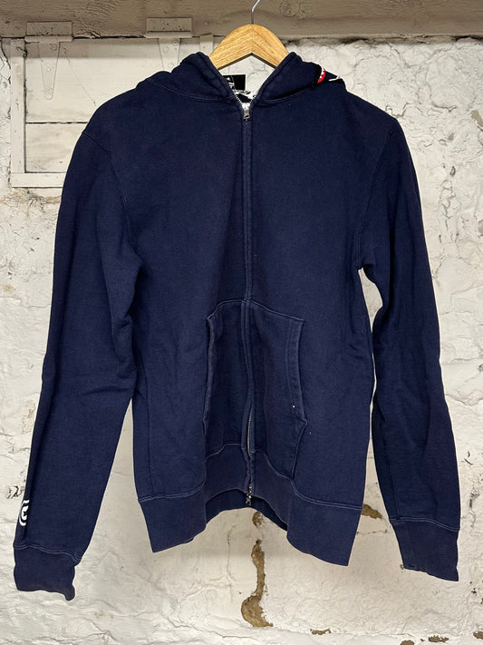 Bape Navy Shark Hoodie Sz L