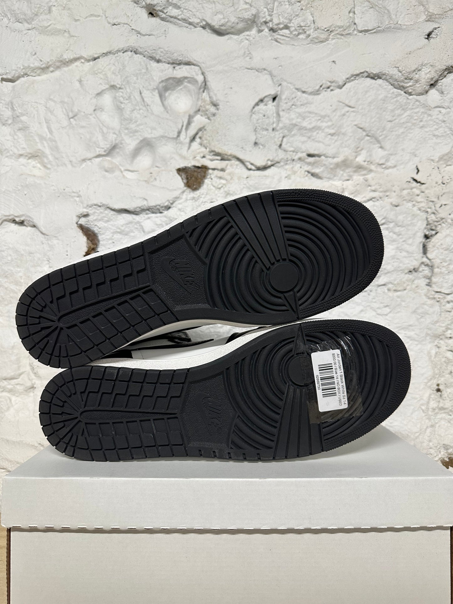 Air Jordan 1 High Black White Sz 14