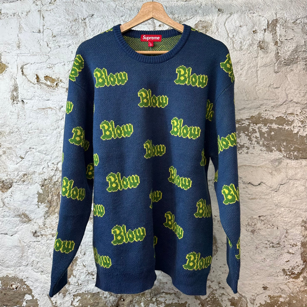 Supreme Blow AOS Blue Sweater Sz L