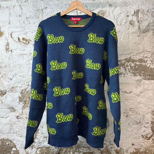 Supreme Blow AOS Blue Sweater Sz L