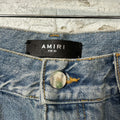 Amiri Knee Rip Shotgun Baggy Lightwash Blue Denim Jeans Sz 32