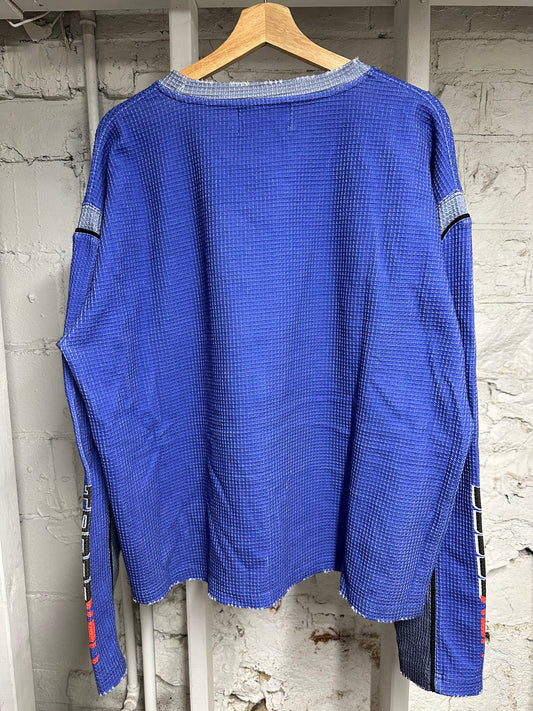 Vale New York Blue Thermal Longsleeve T-Shirt Sz XL