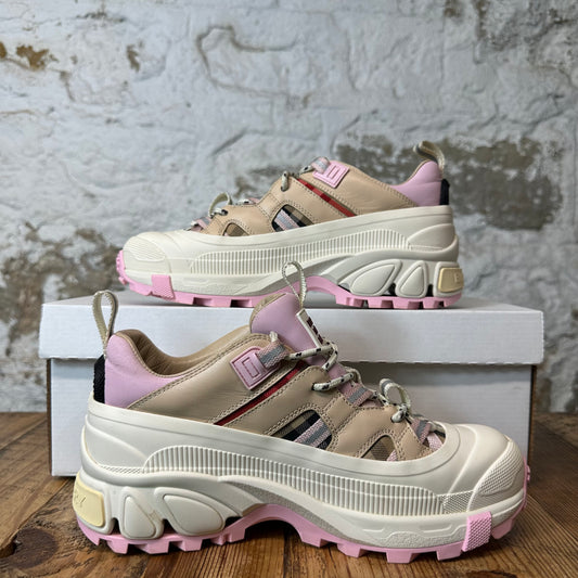 Burberry Arthur Beige Pink Cream Sneaker Sz 6 (38.5)