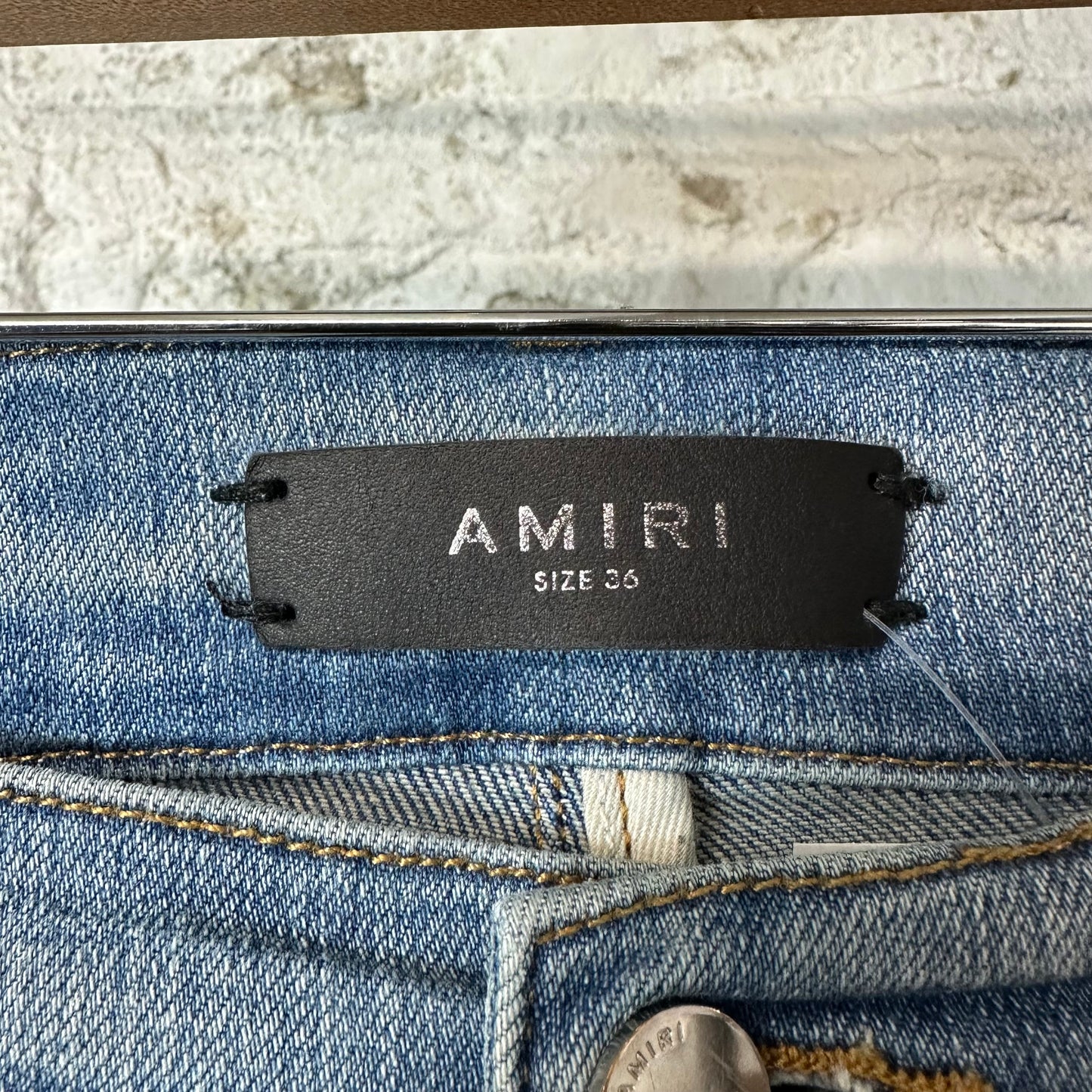 Amiri MX1 Cracked Pink Blue Denim Jeans Sz 36