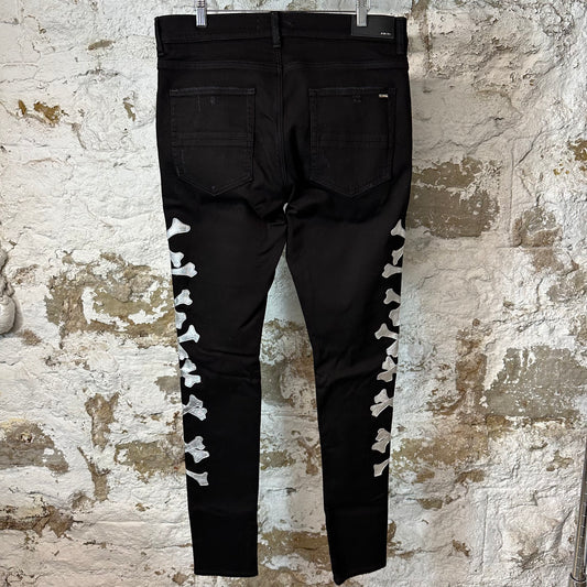 Amiri Silver Bone Black Denim Jeans Sz 36