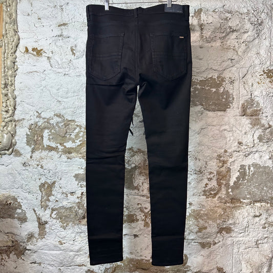 Amiri MX1 Black Paisley Black Denim Jeans Sz 34