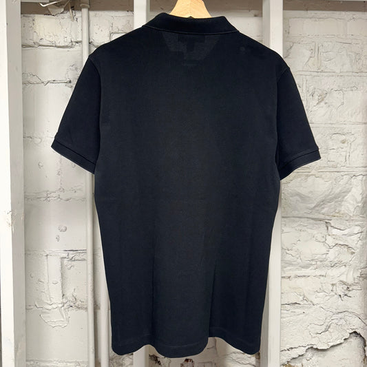Burberry Small Red Logo Black Polo Shirt Sz L