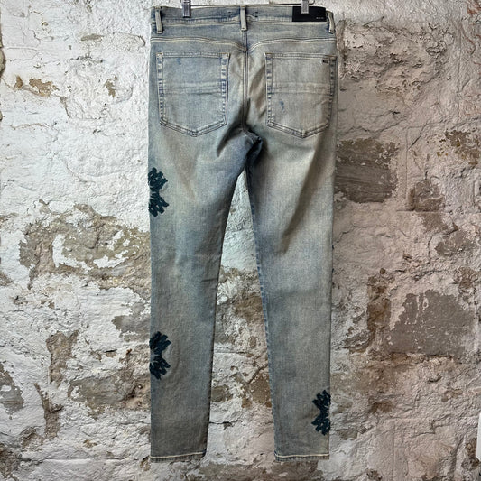 Amiri MA Quad Stitch Blue Denim Jeans Sz 34