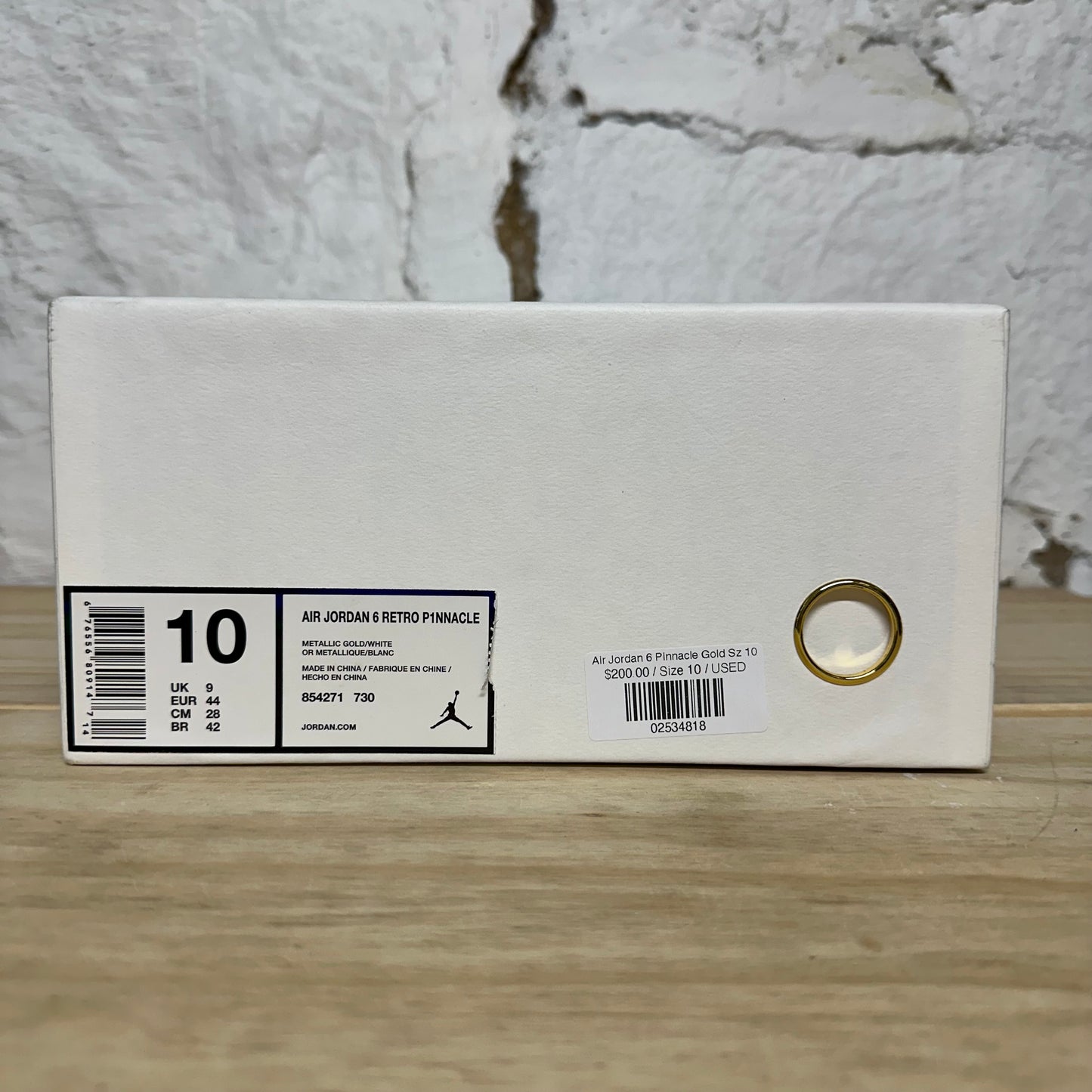 Air Jordan 6 Pinnacle Gold Sz 10