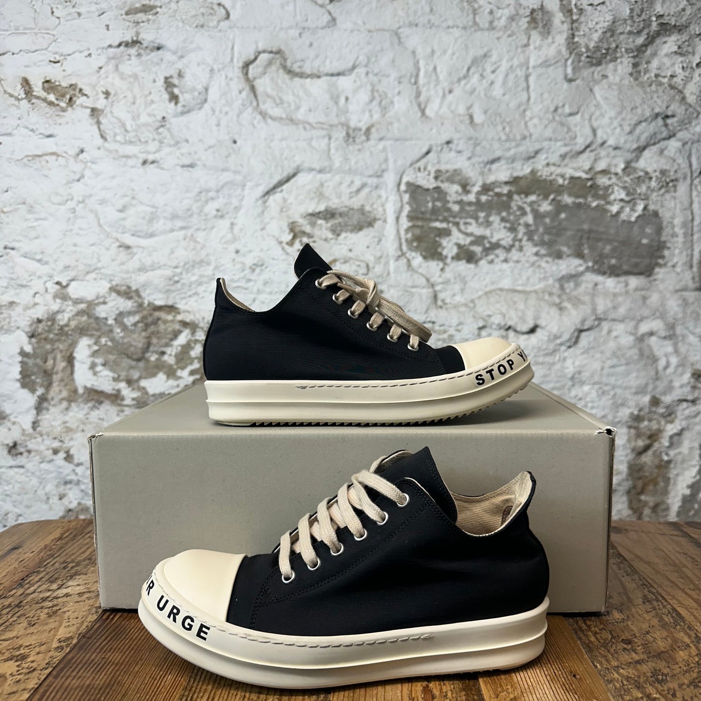 Rick Owens Black Leather Milk Sneaker Sz 5.5 (37.5)