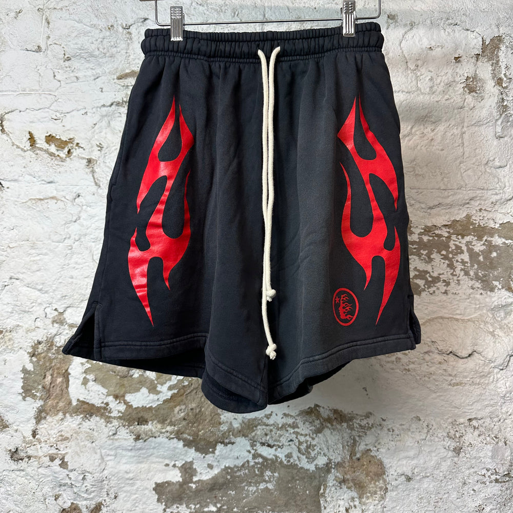 Hellstar Red Flame Black Shorts
