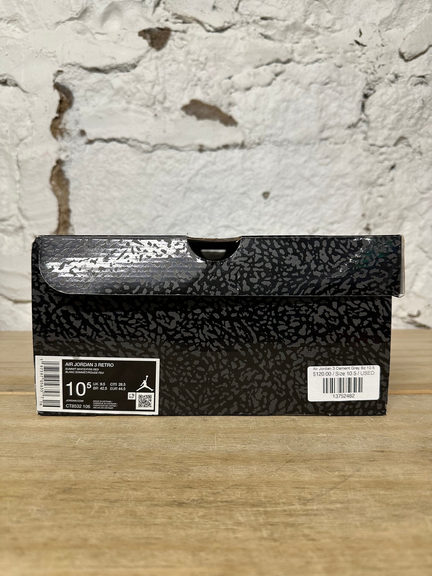 Air Jordan 3 Cement Grey Sz 10.5