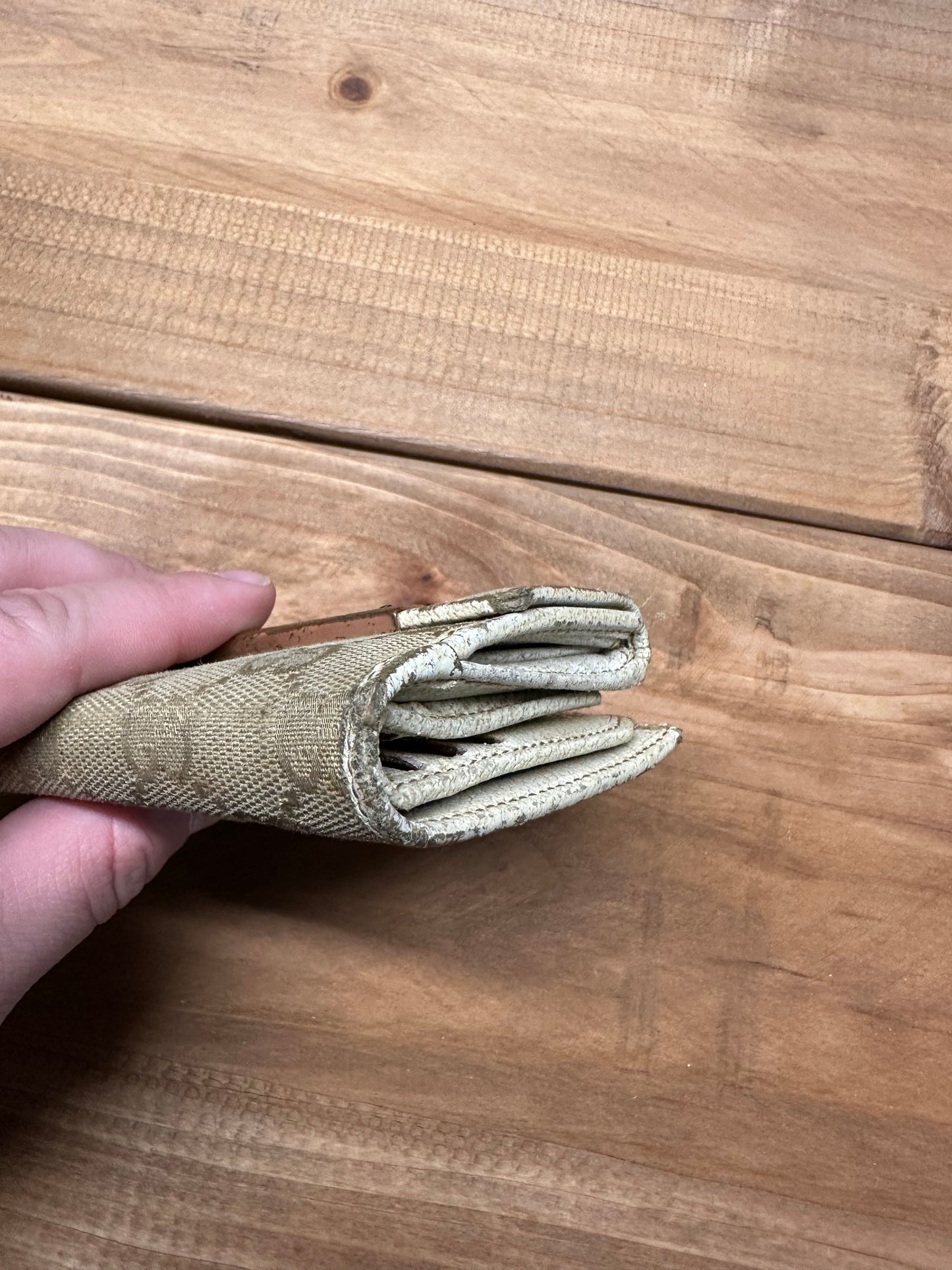 Gucci Pink Canvas Compact Wallet